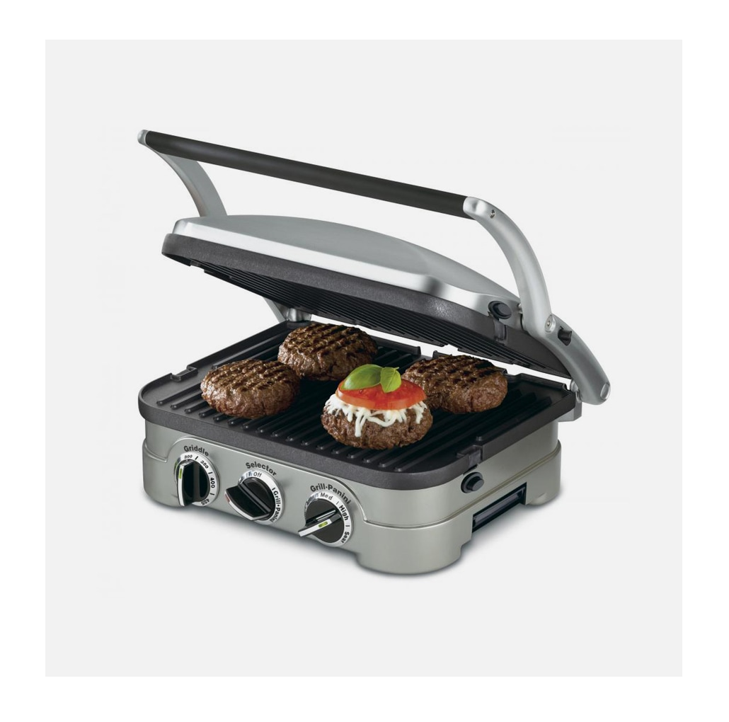 Cuisinart GR-4NP1 5-in-1 Griddler, 13.5"(L) x 11.5"(W) x 7.12"(H), Silver With Silver/Black Dials
